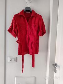 camicia rossa lino Hello kiss Taglia M Nuovo