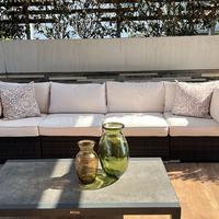 Divano da esterno e due puff