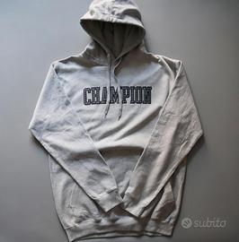 Felpa Champion Grigia Chiara con Scritta Grande LT