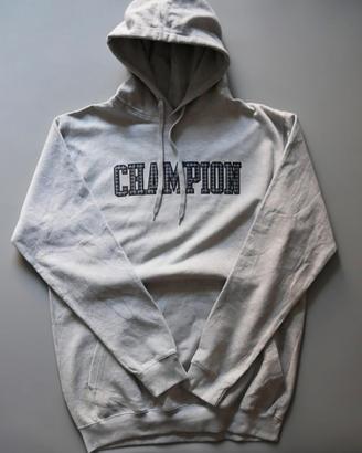 Felpa Champion Grigia Chiara con Scritta Grande LT