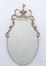 Specchio antico con cornice ottone 