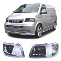 FARI VOLKSWAGEN VW T5 03-09 LUCE LED DIURNA SFONDO