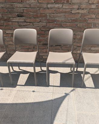 4 Sedie da esterno o interno grigie