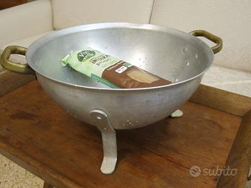 Scolapasta 32 cm. in alluminio e ottone