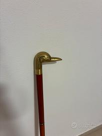 Bastone da passeggio con anatra in ottone