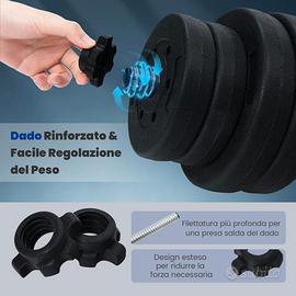 manubri regolabili 30 kg set bilanciere casa