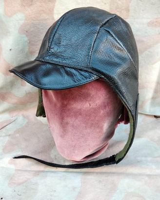 Cuffia militare da pilota anni 40 cuoio nappato