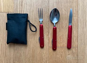 Set Posate da Campeggio Trekking Outdoor Rosse