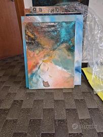 quadro in acrilico con  materica su tela 