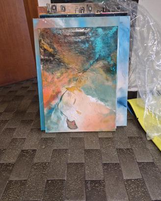 quadro in acrilico con  materica su tela 