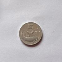 Moneta 5 LIRE “delfino” anno 1954