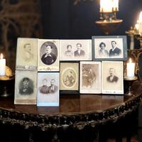 Lotto 9 grandi foto antiche 1890 cabinet