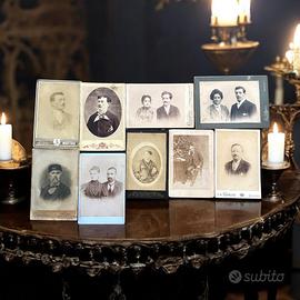 Lotto 9 grandi foto antiche 1890 cabinet