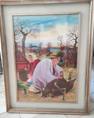 dipinto Naif originale firmato Franjo paesaggio