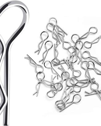 10 Clip Carrozzeria in Acciaio Inox per Auto RC