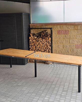 Tavolo da pranzo artigianale in legno massello