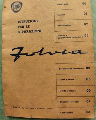 LANCIA FULVIA MANUALE TECNICO ORIGINALE