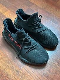 ADIDAS YEEZY BOOST 350 V2 NERO ROSSO USATE DA UOMO