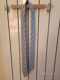 GRAVATTA AZZURRA CON RIGHE