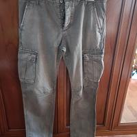 pantaloni uomo cargo grigi  cotone