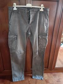 pantaloni uomo cargo grigi  cotone