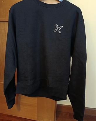 felpa cotone Kenzo con logo bianco incrociato.