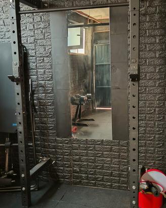 Half rack a muro,Puleggia a muro, panca a inversio