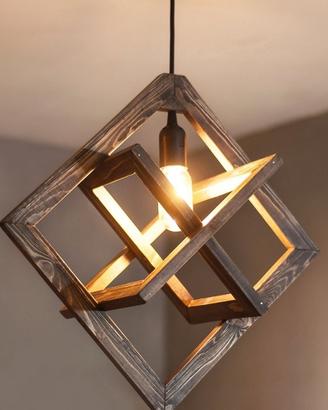 Lampadario in puro legno di abete americano