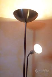 Piantana, lampada a terra acciaio doppia funzione 