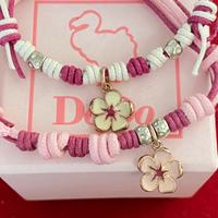 Dodo pomellato bracciale fiore oro rosa smalto