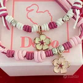 Dodo pomellato bracciale fiore oro rosa smalto