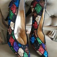 Decollete vintage paillettes arlecchino