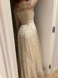 Vestito Abito da sposa pizzo manica lunga