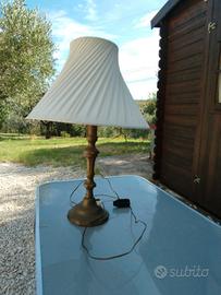 lampada in ottone e tela ( anni 60)