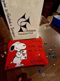 poquette Snoopy dipinta a mano 