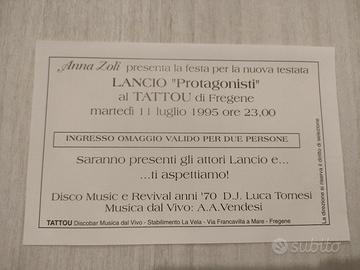 Volantino Lancio Fregene 1995 Memorabilia Anni 90