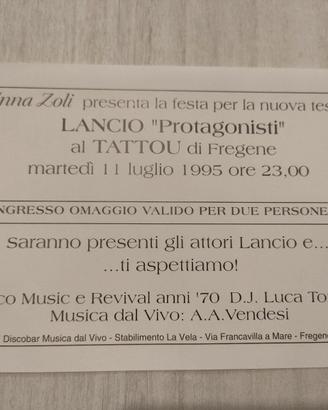 Volantino Lancio Fregene 1995 Memorabilia Anni 90