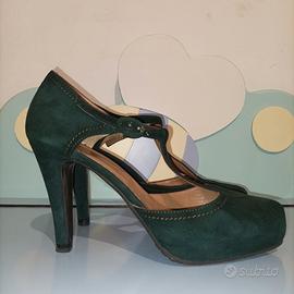 Scarpa verde con tacco 10  Henke Made in Italy 
