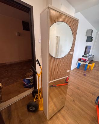 Scarpiera con specchio torretta bagno