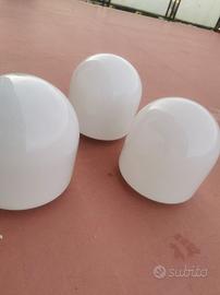 bocce 3 in vetro opalino anni 70