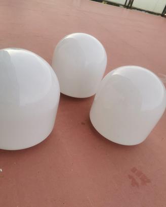 bocce 3 in vetro opalino anni 70