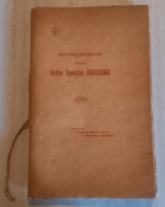 Raro Libro Araldica 1911 Nobile Famiglia Carissimo