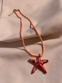 Collana stella marina rosa