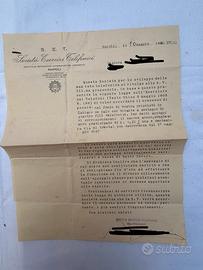 Lettera ufficiale telefonica 1940