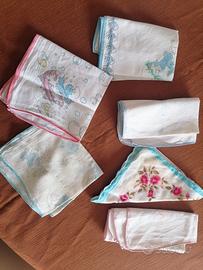 fazzoletti vintage anni 80 puffi peyo rose bambino