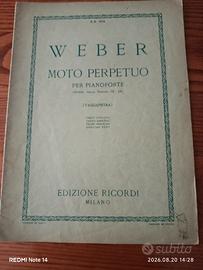 SPARTITO EDIZIONI RICORDI PER PIANOFORTE - WEBER