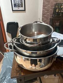 Set 4 pentole Inoxpran acciaio inox