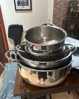 Set 4 pentole Inoxpran acciaio inox