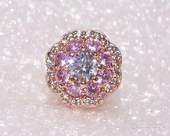 PANDORA 787851NPM Charm Fiore Rosa Scintillante