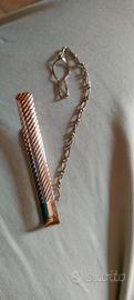 fermacravatte in argento vintage 